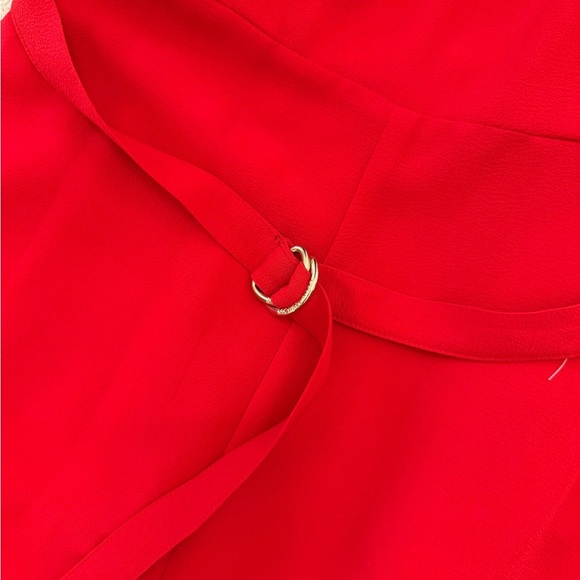 Michael Kors Red Formal Crepe Belted Jumpsuit - Picture 4 of 5